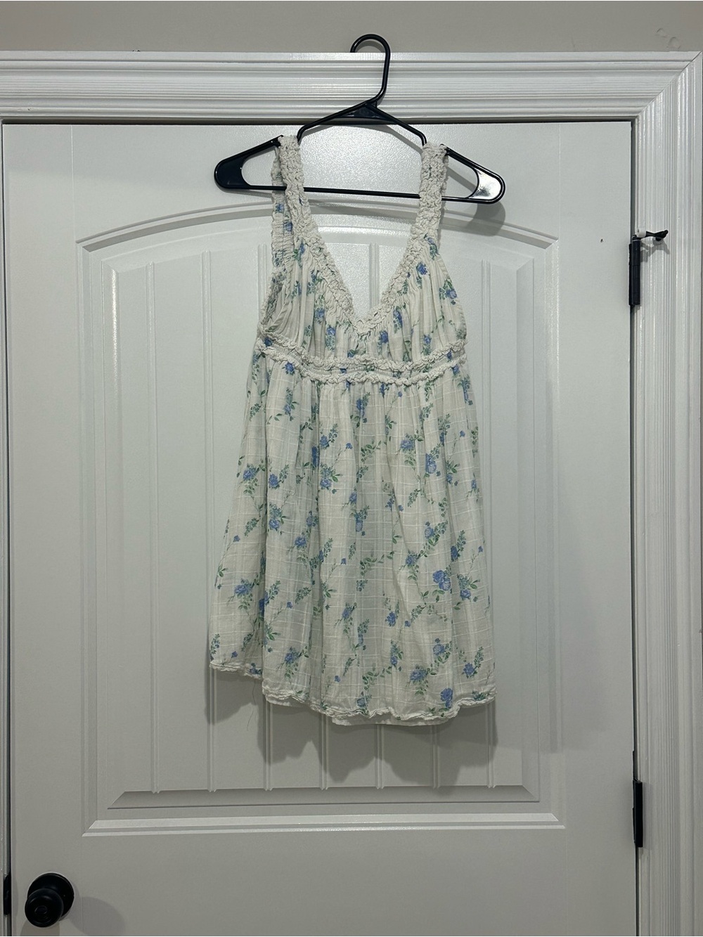 Boutique Floral Lace-Trim Ivory Sleep Chemise mini dress  - Women